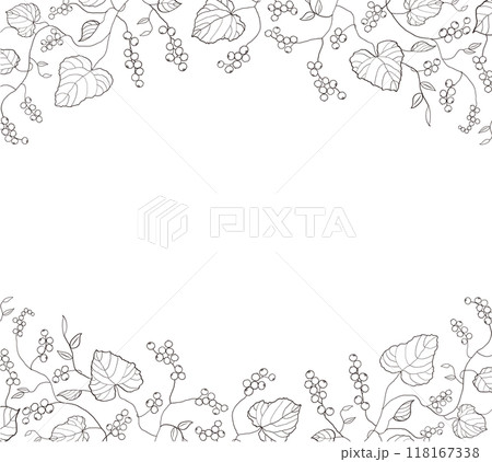 山ぶどうのペン画のフレーム 118167338