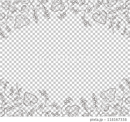 Wild grape pen drawing frame 118167338