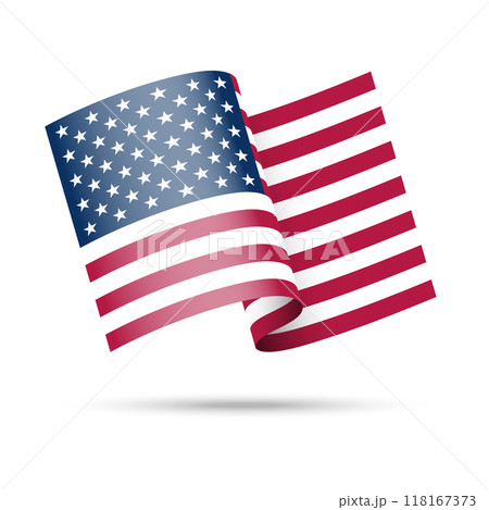 USA wavy flag icon isolated. Vector illustration USA wavy flag icon isolated. Vector illustration 118167373