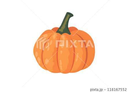 ビビッドなオレンジ色のカボチャのイラスト 118167552