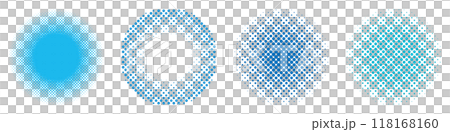 Halftone circle blue simple vector set 118168160