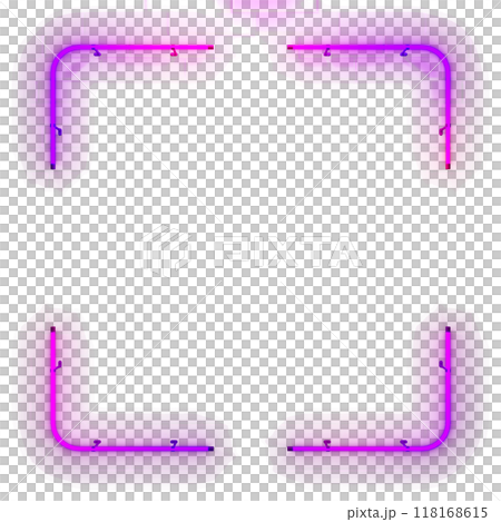 Neon frame sign in the shape of a rectangle. 3d illustration 118168615