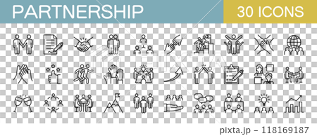 Business and partnership icon set 118169187