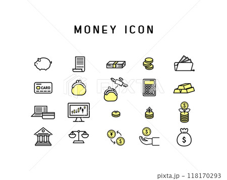 シンプルなお金のアイコンセット_1 118170293