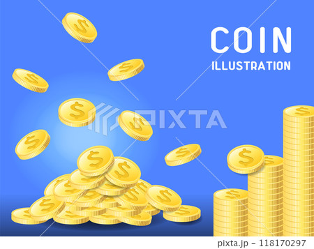 立体的なコインのイラスト_3 118170297