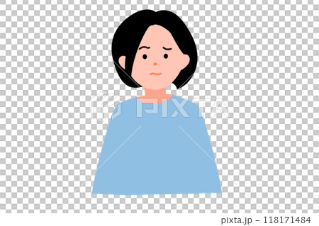 Suspicious face Depressed woman 118171484