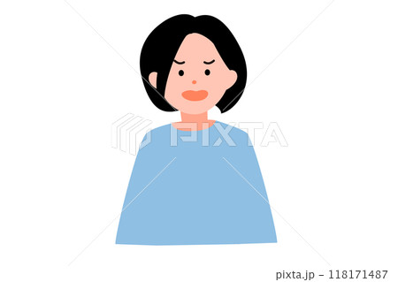 怒った顔の女性のイラスト 怒った顔の女性のイラスト 118171487