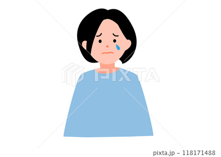 泣いている女性のイラスト 泣いている女性のイラスト 118171488