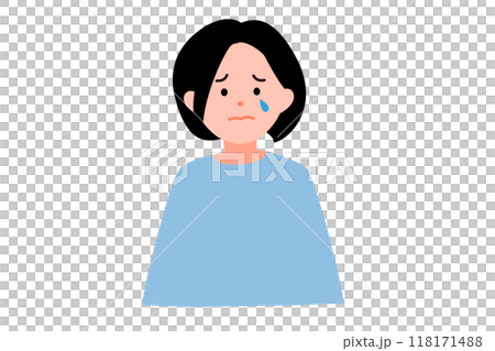 泣いている女性のイラスト 泣いている女性のイラスト 118171488