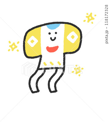 手描きのゆるくてかわいい奴凧のイラスト　年賀状素材　やっこ凧　正月 118172328