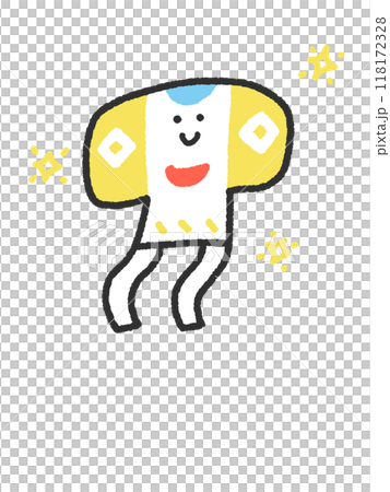 手描きのゆるくてかわいい奴凧のイラスト　年賀状素材　やっこ凧　正月 118172328