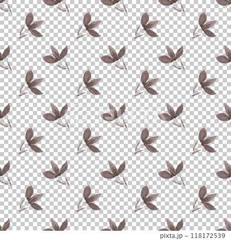 Brown fantasy floral silhouette. Pattern of flowers. Watercolor texture. Ideal for decorating fabrics, wallpaper, dishes and other products Brown fantasy floral silhouette. Pattern of flowers. Watercolor texture. Ideal for decorating fabrics, wallpaper, dishes and other products 118172539