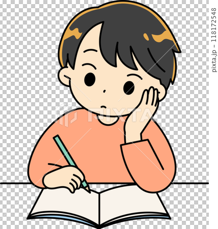 勉強をしている男の子 118172548
