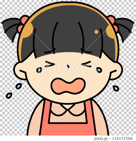 A girl crying loudly 118172566