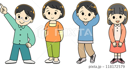 色々なポーズの子供たちセット 118172579