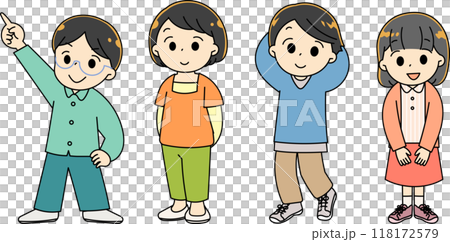 色々なポーズの子供たちセット 118172579