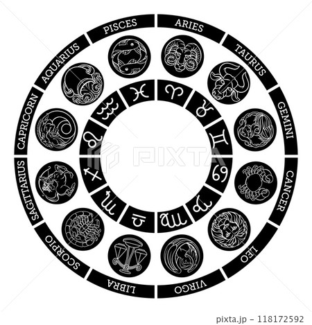 Astrology zodiac horoscope star signs symbols set Astrology zodiac horoscope star signs symbols set 118172592