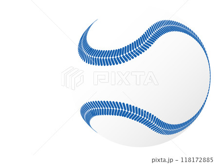 青い縫い目の野球ボール。メジャーリーグのイメージイラスト。 青い縫い目の野球ボール。メジャーリーグのイメージイラスト。 118172885