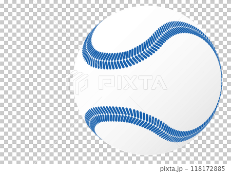 青い縫い目の野球ボール。メジャーリーグのイメージイラスト。 青い縫い目の野球ボール。メジャーリーグのイメージイラスト。 118172885