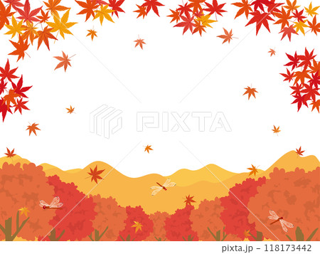 秋イメージ 紅葉風景の背景素材 秋イメージ 紅葉風景の背景素材 118173442