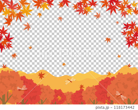 秋イメージ 紅葉風景の背景素材 秋イメージ 紅葉風景の背景素材 118173442