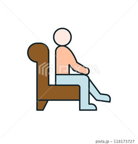 Man sitting on armchair having psychotherapy session with psychologist 118173727