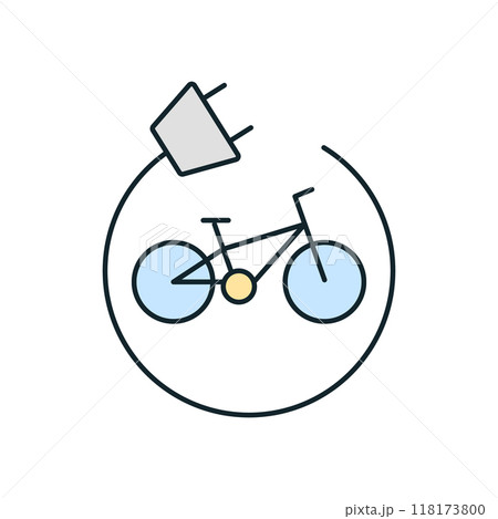 Electric bicycle being charged representing green transportation in smart city Electric bicycle being charged representing green transportation in smart city 118173800
