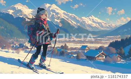スキーヤーの女性 118174337