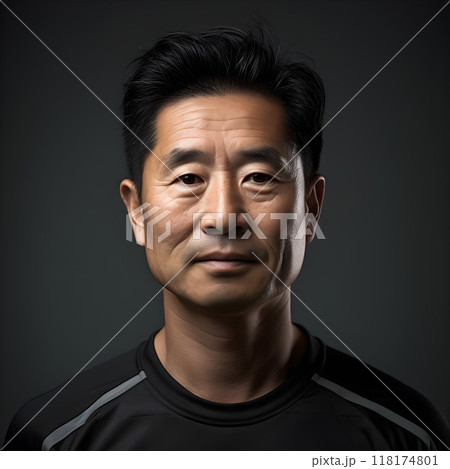Portrait of serious man with neutral background 118174801
