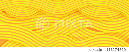 Ramen pattern, vibrant background illustration of asian noodles, ramen, spaghetti, orange background pattern. 118174820