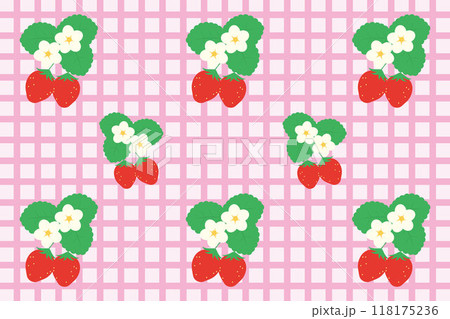 いちごのガーリーな壁紙イラスト いちごのガーリーな壁紙イラスト 118175236