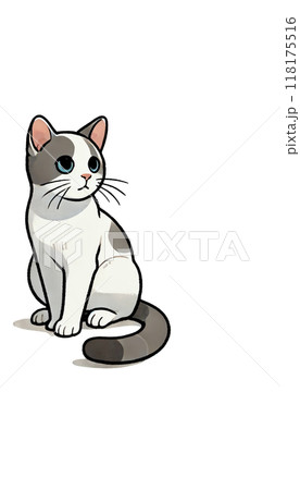 日本のジャパニーズボブテイルのカラー画像。短い尾が特徴で、幸運を象徴する。 118175516