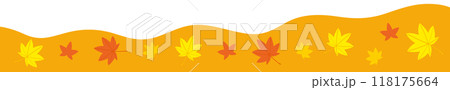 秋の紅葉の葉のラインイラスト 118175664