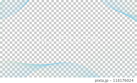 抽象的な形　ウェーブ　波　フレーム　青と黄緑のグラデーション	 118176024