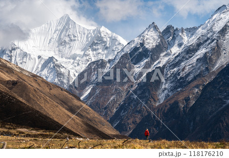 Beautiful view of the landscape in Langtang National park of Nepal. Langtang Valley Trek is one of the most awesome trekking experience in Nepal. Beautiful view of the landscape in Langtang National park of Nepal. Langtang Valley Trek is one of the most awesome trekking experience in Nepal. 118176210