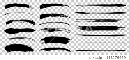 Brush line set brush stroke handwritten black 118176469