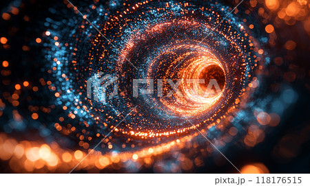 This digital art piece vividly illustrates random numbers spiraling into a dynamic vortex, representing the immense power and complexity of algorithms. Generative AI	 This digital art piece vividly illustrates random numbers spiraling into a dynamic vortex, representing the immense power and complexity of algorithms. Generative AI	 118176515