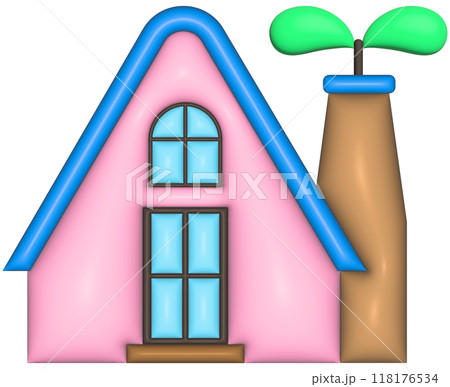 3d World Earth Day  ecology lifestyle eco friendly house 118176534
