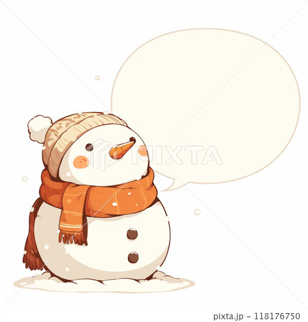 雪だるまと吹き出し 118176750