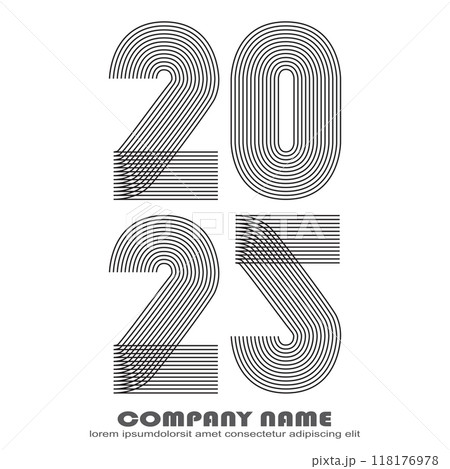 Modern 2025 Annual report isolated on white background vector illustration.Minimal trendy abstract graphic design for banner poster event template post story social media layout flyer party invitation 118176978
