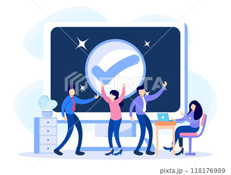 Illustration vector graphic cartoon character of completed work Illustration vector graphic cartoon character of completed work 118176989