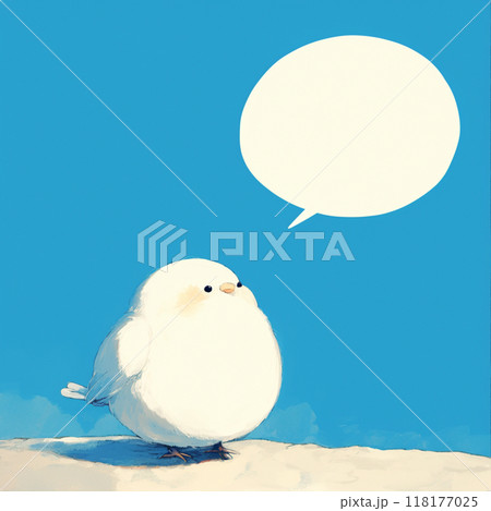 白い小鳥と吹き出し 118177025