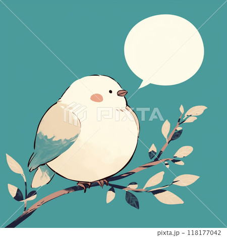白い小鳥と吹き出し 118177042