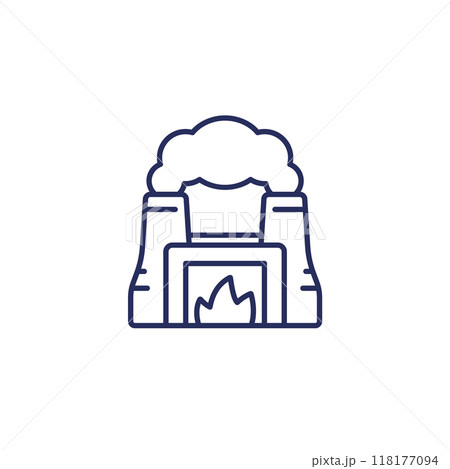 incineration plant icon, line vector 118177094