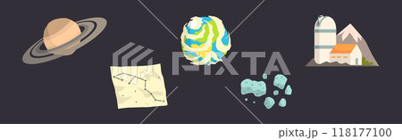 Outer Space Object and Planet Vector Set 118177100