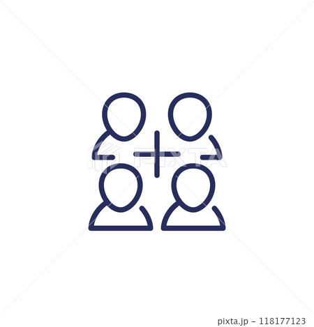 add to group line icon with users add to group line icon with users 118177123