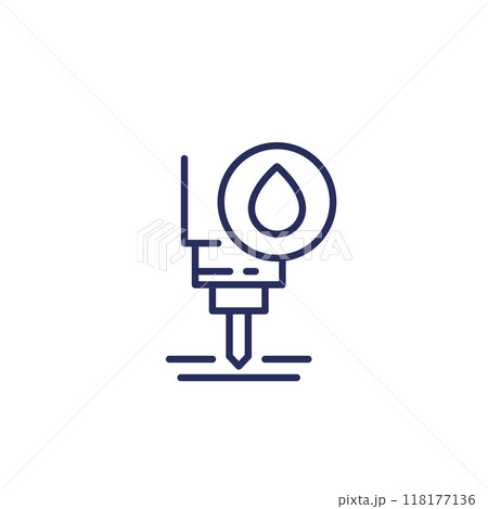 waterjet icon on white, water jet cutter vector waterjet icon on white, water jet cutter vector 118177136