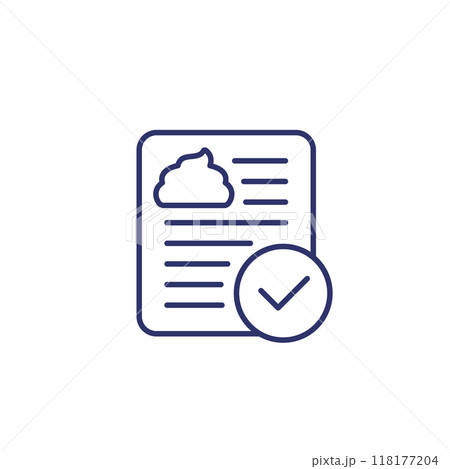 stool test line icon with a check mark 118177204