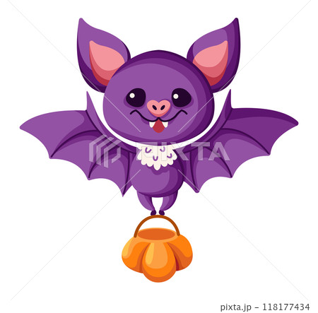 Bet carrying Halloween candy bag flat vector illustration 118177434
