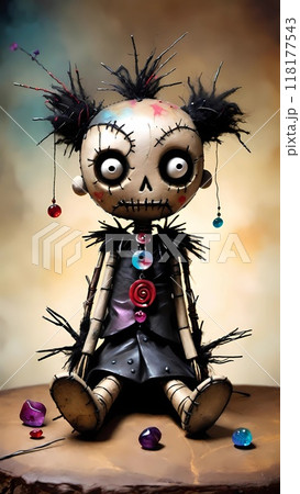 Creepy and spooky voodoo doll 118177543